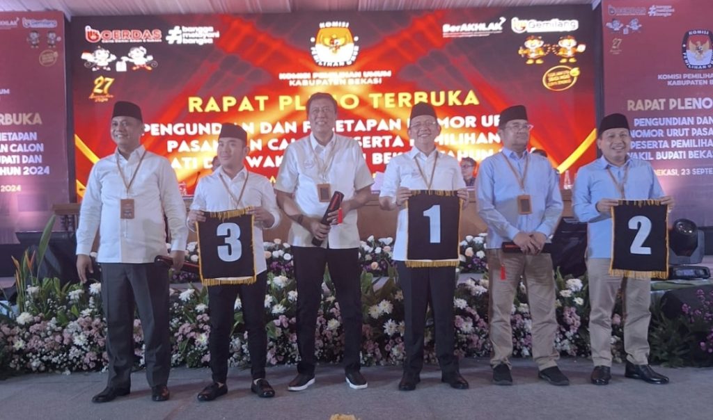 Inilah Hasil No Urut Undian Kandidat Paslon Usai Di Tetapkan KPU Kab Bekasi