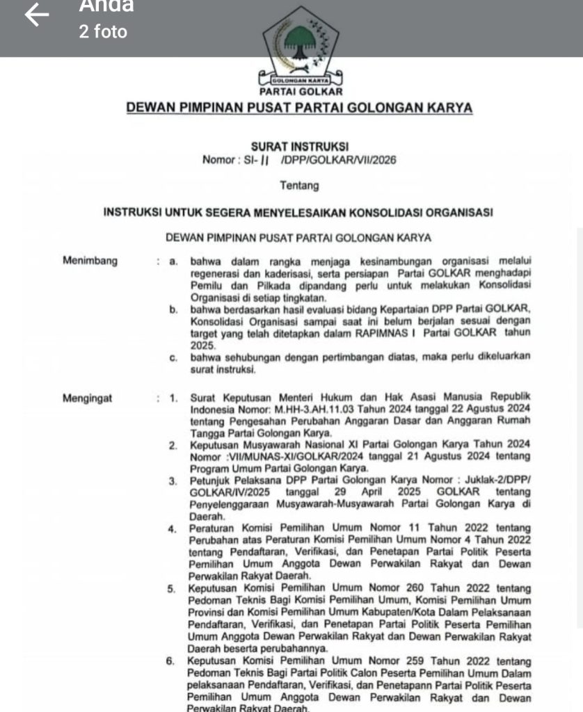 DPP Golkar Kebut Musda Golkar Keseluruh Indonesia, Sebelum Akhir Agustus Kabupaten Bekasi Wajib Rampung