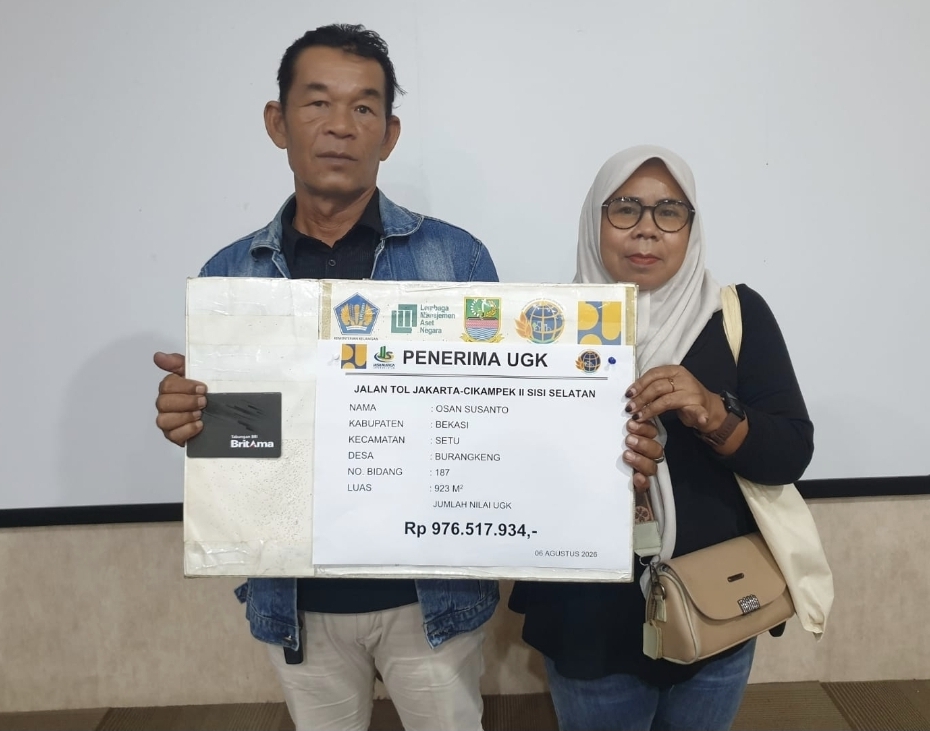 Sebanyak 31 Bidang Tanah Tol Japek II Selatan dan Tol Cimaci Di Bayarkan BPN Kab Bekasi
