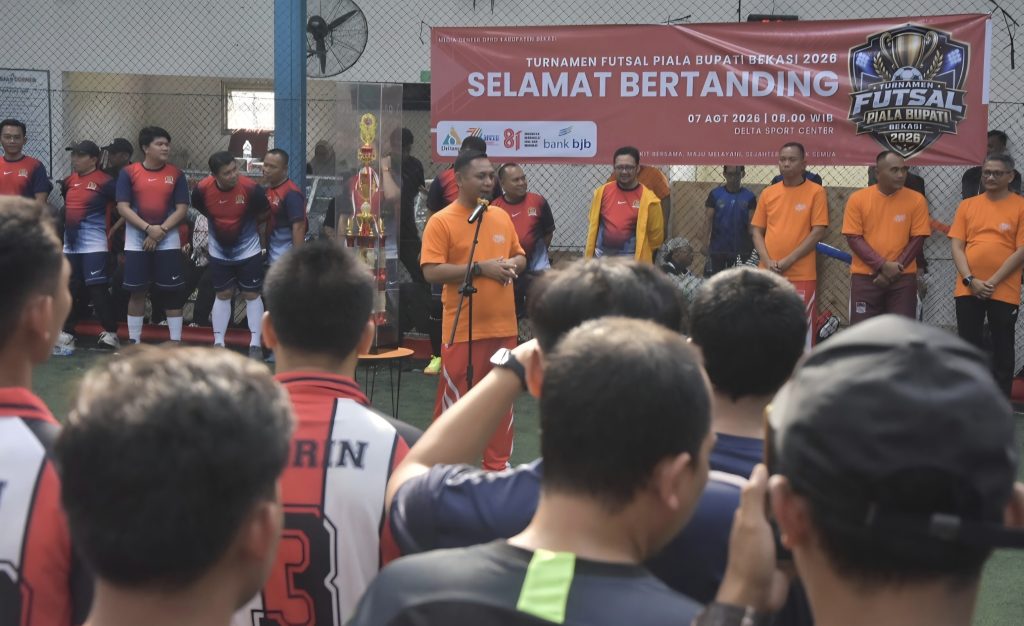 Semarakkan Hari Jadi ke-76 dan HUT RI ke-81, 28 Tim Adu Gocekan Di Rumput Hijau Futsal Bupati Bekasi Cup